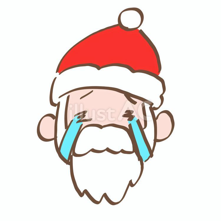 涙目の手描きサンタクロース サンタクロース,クリスマス,サンタのイラスト素材