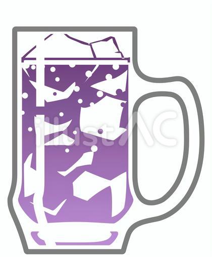 アイコン ジョッキ 紫の炭酸