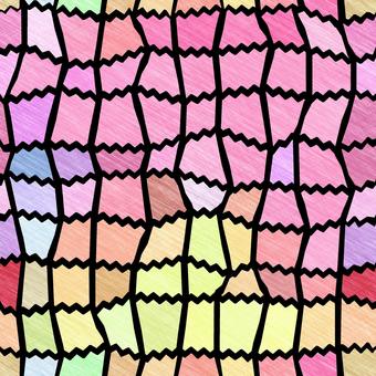 シームレスなうねうねしたモザイク 色鉛筆 シームレスなうねうねしたモザイク 色鉛筆 波型,うねうね,波,不規則,モザイク,手描き風,色鉛筆,にじみ,カラフル,パステルのイラスト素材