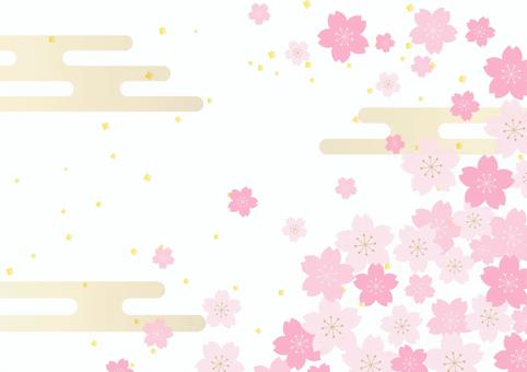 Spring Japanese style frame background with beautiful cherry blossoms 26 white background, , JPG, PNG and AI