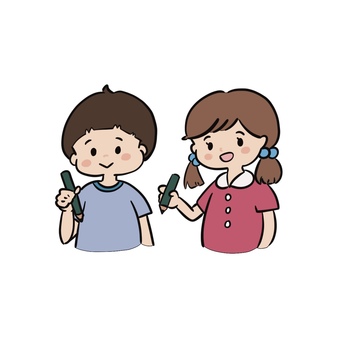 小学生 こども,小学生,勉強,えんぴつ,ペンのイラスト素材