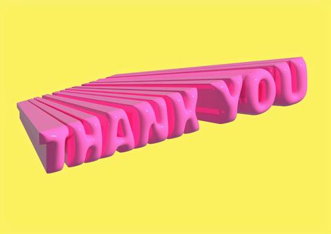 Three-dimensional thank you pink, , JPG and AI