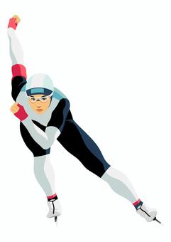 女子スピードスケート選手 スピードスケート,スケート,レーシングスーツ,ゴーグル,手袋,スケート靴,ブレード,スポーツ,アスリート,女性のイラスト素材