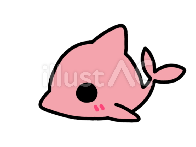イルカ　桃 イルカ,ドルフィン,水族館のイラスト素材