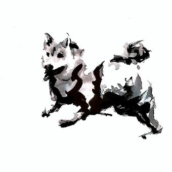 dog, dog, handwriting, watercolor painting, JPG and PNG