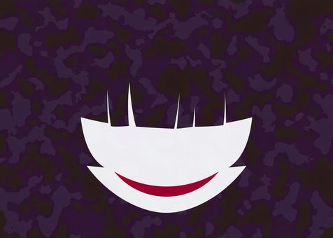 ホラー 不気味な笑み ホラー 不気味な笑み ホラー,心霊,怪奇,闇,恐怖,不気味,笑顔,口もと,白い肌,怪談のイラスト素材