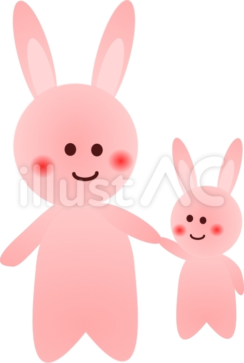 うさぎ（親子） ウサギ,うさぎ,親子のイラスト素材