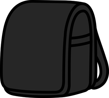 黒のランドセルです。 ランドセル,シンプル,通学,かばん,小学生,バッグ,背負う,黒のイラスト素材