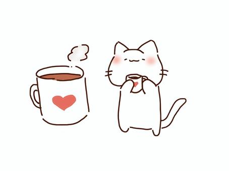 Illustration, cat, cocoa, tiny, 