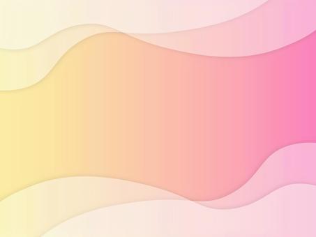 シンプルな透明感ウェーブ背景 ピンク黄色 背景,グラデーション,ピンク,黄色,フレーム,流体,波,透明,シンプル,流体シェイプのイラスト素材