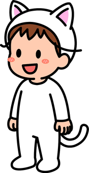 白の猫コスの男の子です。