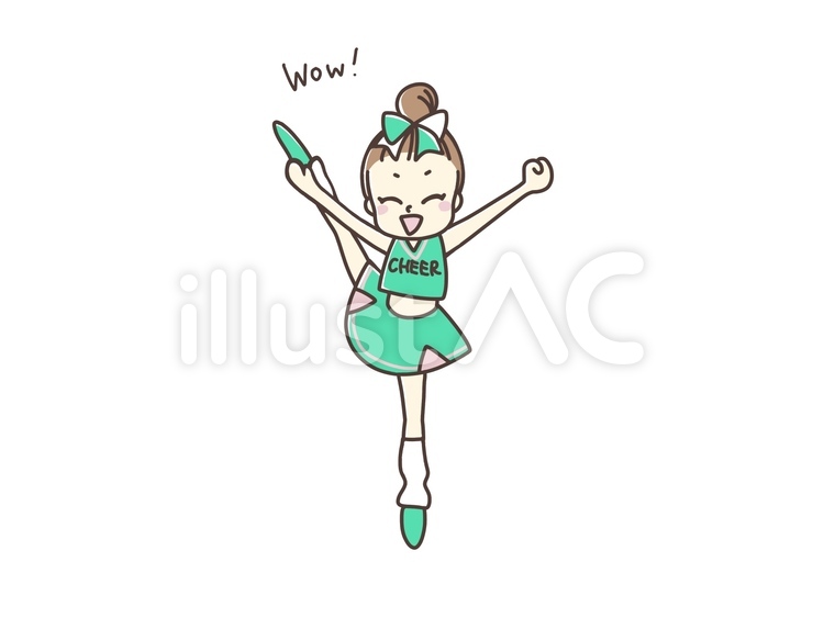 チア チアダンス,チアリーダー,y字バランスのイラスト素材