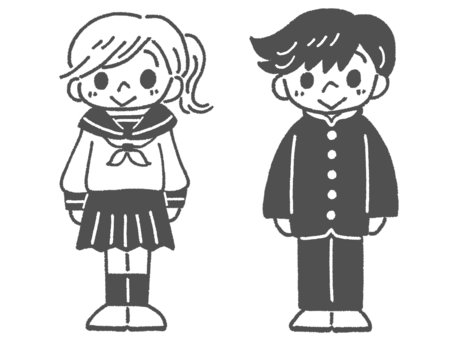 Boys and girls in sailor suits and school uniforms (black and white), JPG and PNG Boys and girls in sailor suits and school uniforms (black and white), student, uniform, girl, JPG and PNG