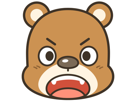 クマ_02 熊,ツキノワグマ,ヒグマ,動物,生き物,生物,哺乳類,獣,害獣,狂暴のイラスト素材