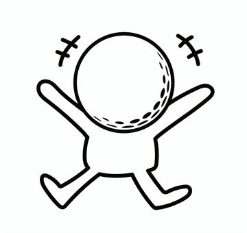 Illustration, golf bal, karakter, kasedhiya, 