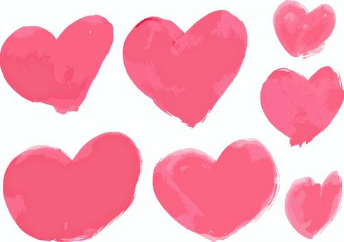 手描きのピンクのハートのテクスチャ テクスチャ,絵の具,アクリル絵の具,手描き,不規則,混沌,アート,デザイン,ハート,ピンクのイラスト素材