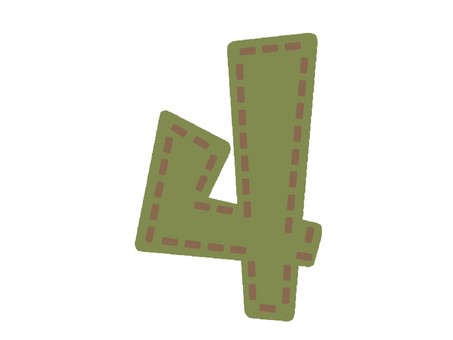 類似補丁的數字 4 類似補丁的數字 4