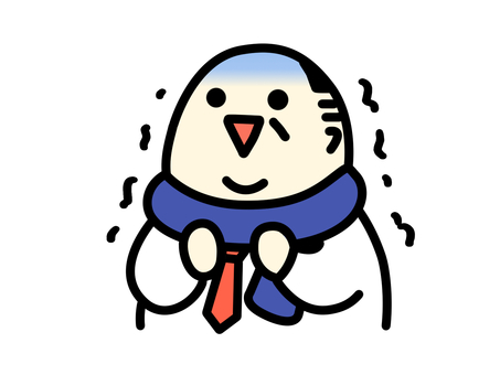 寒さに震える中年男性６　イラスト素材 寒い,冬,凍える,震える,おじさん,中年,男性,サラリーマン,マフラー,会社員のイラスト素材