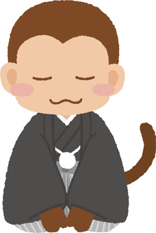 猿 猿 さる,申,申年のイラスト素材