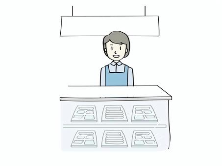 女性販売員　サービスカウンター 販売員,店舗,サービスカウンター,接客,パート,アルバイト,女性のイラスト素材