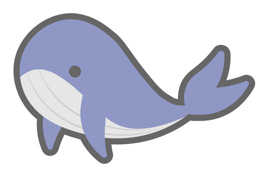 シンプルなくじらのアイコン くじら,海洋生物,生き物,シンプル,アイコン,かわいい,フラットデザインのイラスト素材