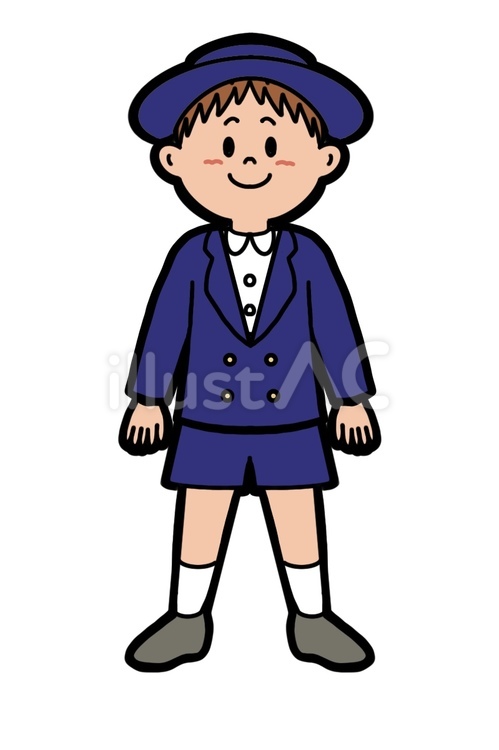 園児　男の子　秋服 園児,男の子,制服のイラスト素材