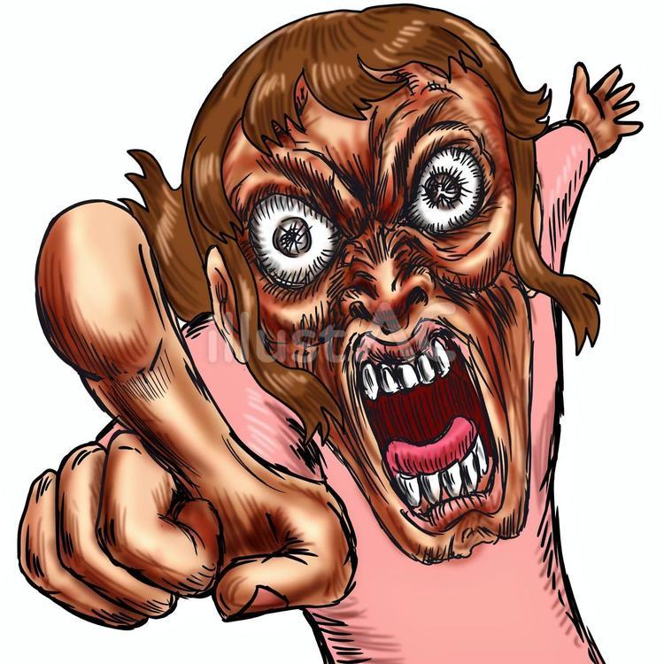 指差して責める女性 責める,指す,叱責のイラスト素材