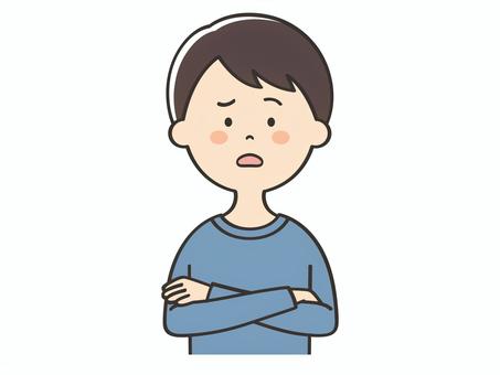 困った表情の男性