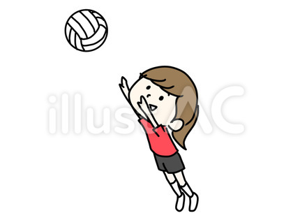 トスを上げる女性