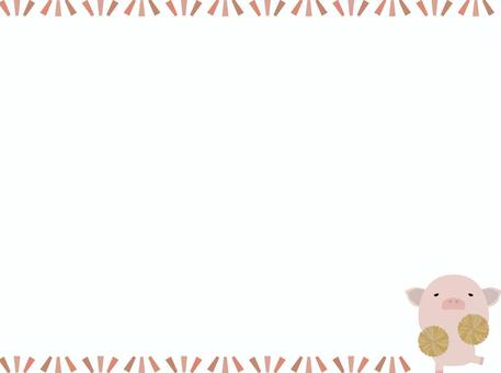 ポンポン_豚_フレーム