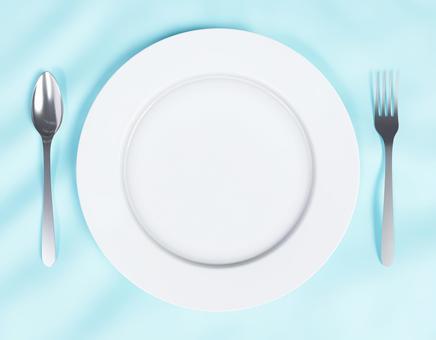 3D illustration material of cutlery and plate, JPG 3D illustration material of cutlery and plate, dish, fork, white, JPG