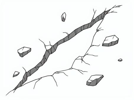 壁に入った亀裂（穴部分透過） 穴,亀裂,破片,破壊,破損,ヒビ,素材,ベクターのイラスト素材
