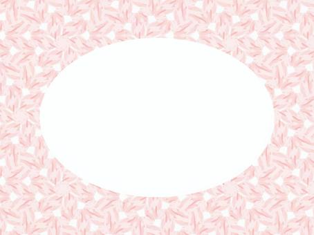 ピンクの幾何学模様の楕円フレーム61 フレーム,幾何学,背景,枠,飾り枠,囲み枠,ピンク,楕円,楕円形,幾何学模様のイラスト素材