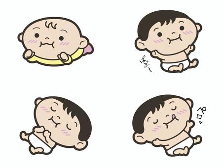 あかちゃん（しぐさ） 赤ちゃん,新生児,乳児,0歳,おむつ,かわいい,ねんね,育児,おすわりのイラスト素材