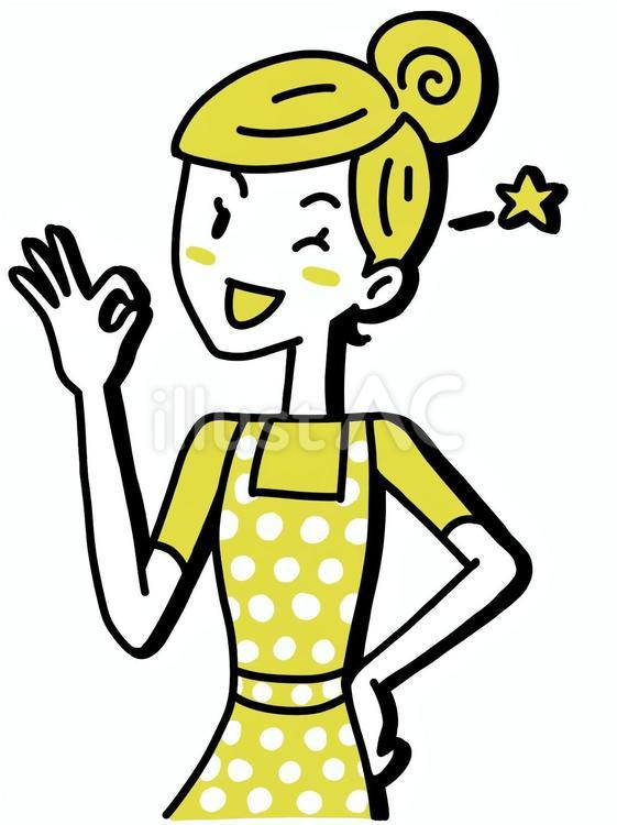 OKポーズのママさん ママ,ok,ポーズのイラスト素材
