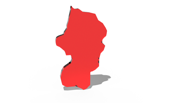 日本_山形県単独 山形県,日本,地図,都道府県,立体,強調,県,全国,日本列島,国土のイラスト素材
