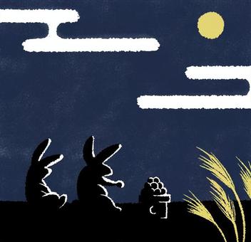 Illustration, october, the moon viewing, rabbit, 