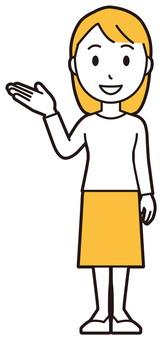  ロングヘア女性(黄)-056-全身