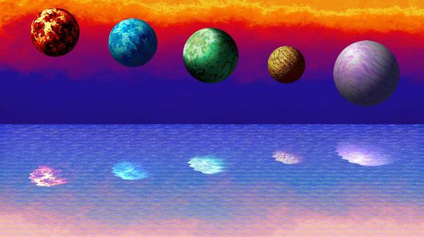 Planets on the surface of the water, JPG Planets on the surface of the water, background, wallpaper, planet, JPG