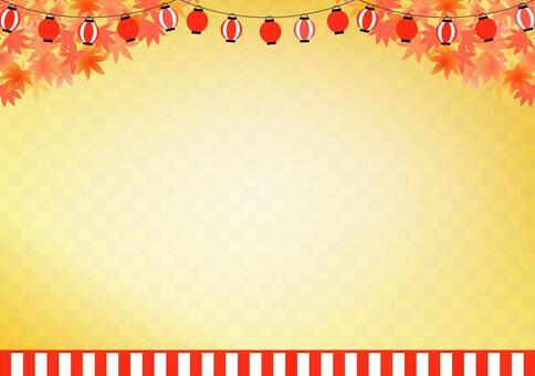 秋祭りの背景 紅葉,背景,金色,和風,秋,モミジ,提灯,9月,祭り,10月のイラスト素材