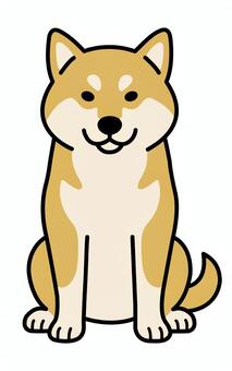 お座りする秋田犬 秋田犬,お座り,大型犬,尻尾,ペットのイラスト素材