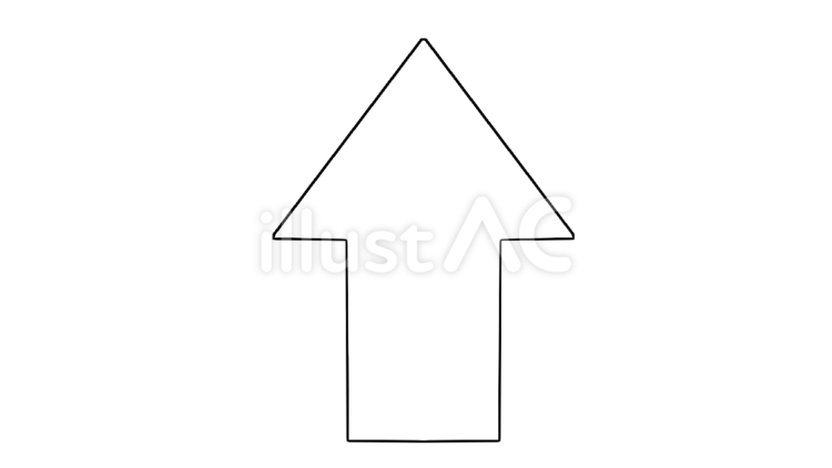 上矢印　arrow 　白色　（ふちあり） 矢印,枠,アイコンのイラスト素材