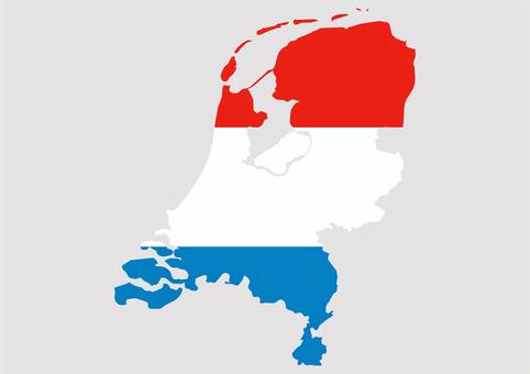 オランダの地図（国旗柄） オランダ,地図,国旗,外国,海外,地理,土地,国土,地形,世界のイラスト素材