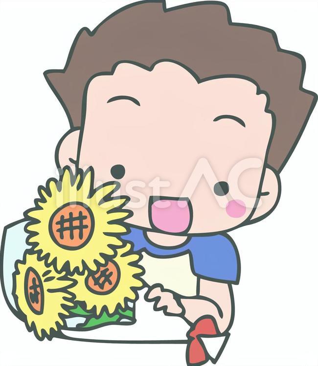ひまわりの花束 ひまわり,花束,プレゼントのイラスト素材