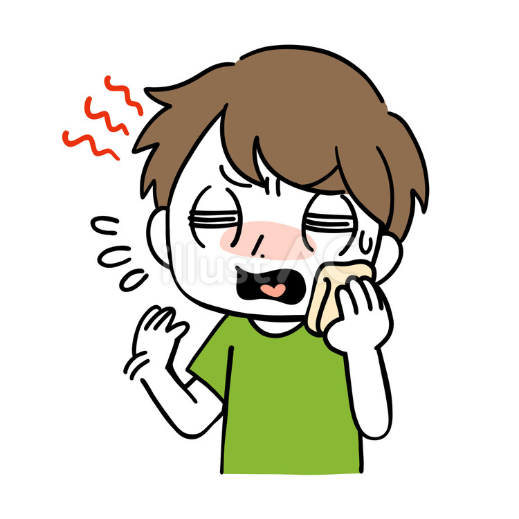 暑くて手で仰ぐ男性 仰ぐ,手,暑いのイラスト素材