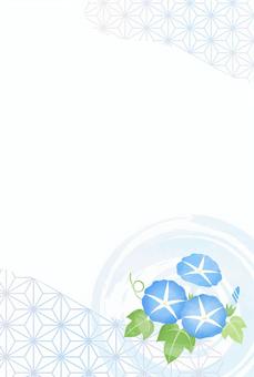 水彩風あさがおの暑中見舞い【縦】 水彩風あさがおの暑中見舞い【縦】 夏,暑中見舞い,水彩風のイラスト素材