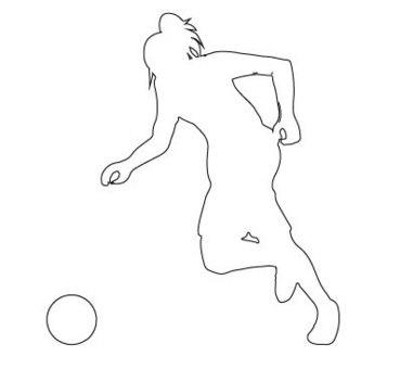 Illustration, football, dribble, silhouette, 