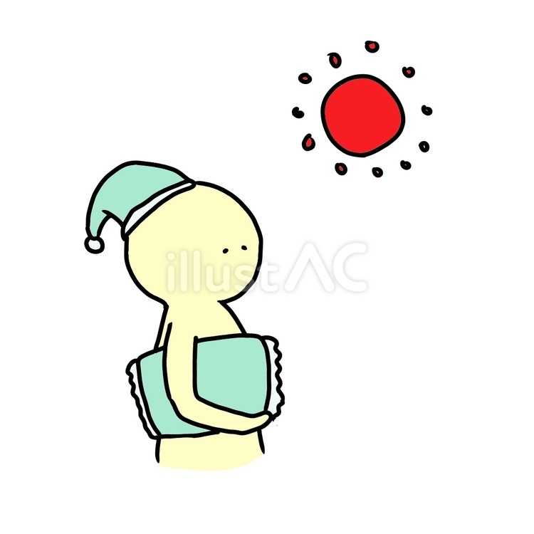 おはよう太陽さん 朝,寝起き,枕のイラスト素材