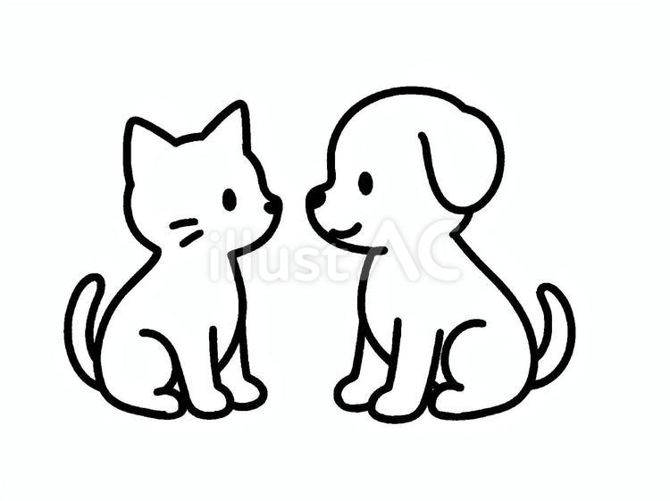 子犬と子猫 動物,可愛い,子犬のイラスト素材