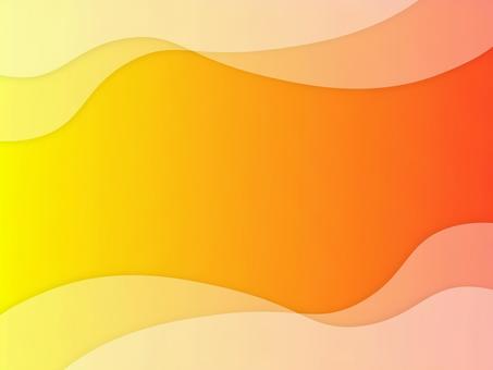 シンプルな透明感ウェーブ背景 オレンジ 背景,グラデーション,オレンジ,黄色,ネオン,フレーム,流体,波,透明,シンプルのイラスト素材